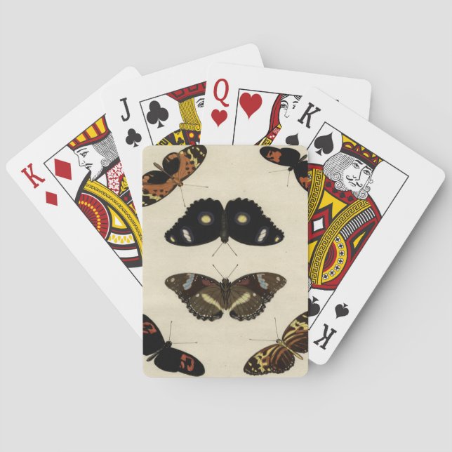 Colourful Butterfly Medley on Cream Background Playing Cards (Back)