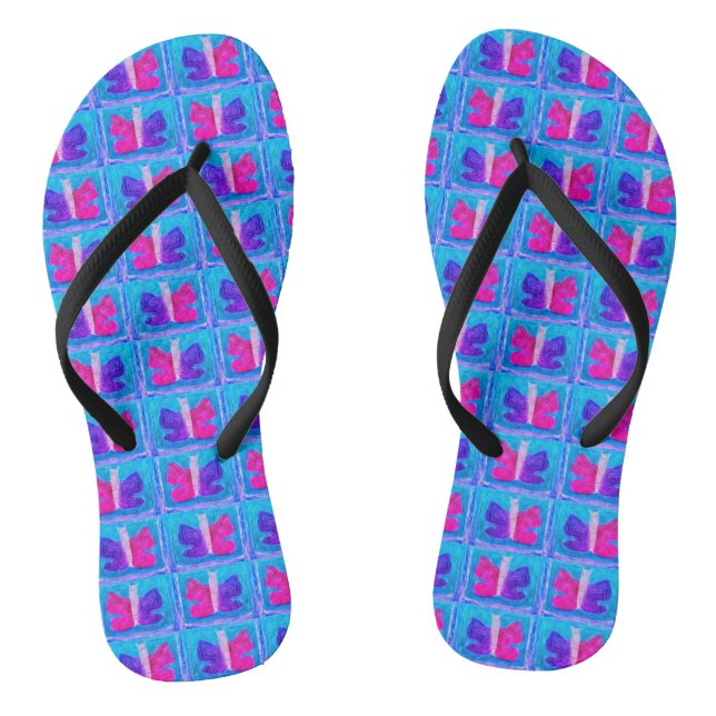 Colourful Butterfly | Miami Filter | Basic | Flip Flops (Footbed)