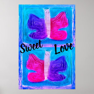 Colourful Butterfly Miami Filter Basic Kids Poster