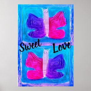 Colourful Butterfly Miami Filter Basic Kids Poster