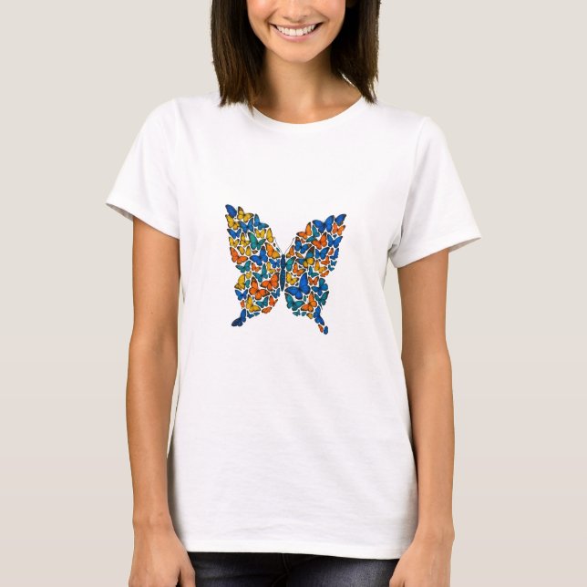Colourful Butterfly Mosaic T-Shirt (Front)