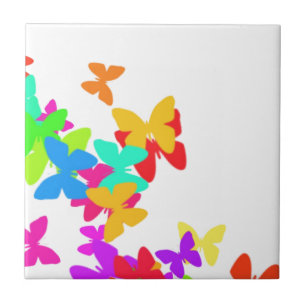 Colourful butterfly mosaic tile