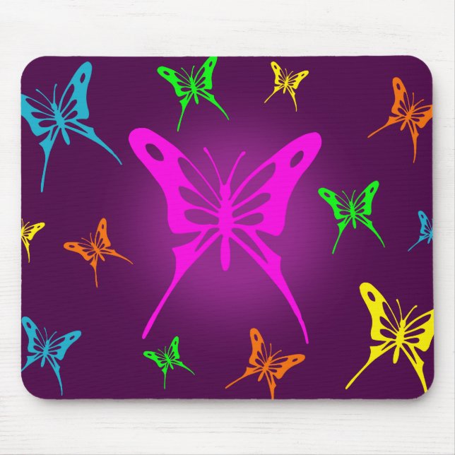 Colourful Butterfly Mouse Mat (Front)