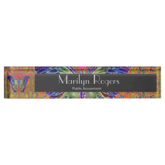 Colourful Butterfly Nameplate (Front)