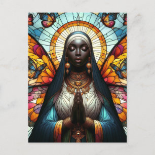 Colourful Butterfly Nun Postcard