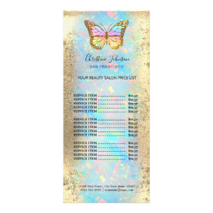 colourful butterfly on faux gold foil rack card