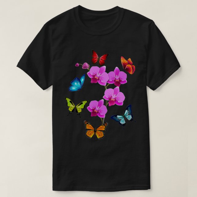 Colourful Butterfly Orchid Summer  for Women and G T-Shirt (Design Front)