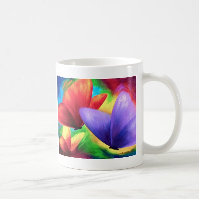 Colourful Butterfly Painting - Multi Coffee Mug (Right)