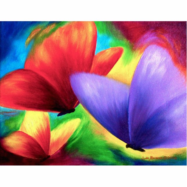 Colourful Butterfly Painting Photo Sculpture (Front)