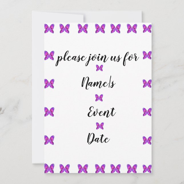colourful butterfly Party ANY EVENT Invitation (Front)