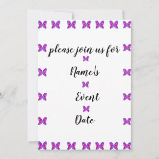 colourful butterfly Party ANY EVENT Invitation