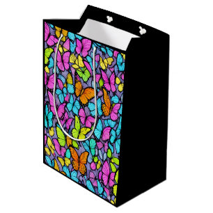 Colourful Butterfly Pattern Medium Gift Bag