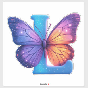Colourful Butterfly Perched On Bright Blue Letter 