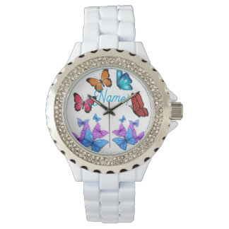 Colourful Butterfly Personalised Women's Watch