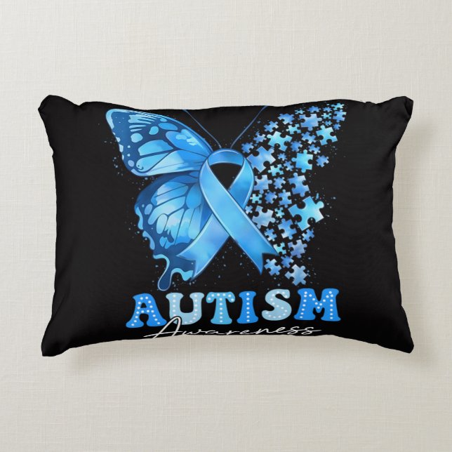 Colourful Butterfly Puzzle Decorative Cushion (Front)