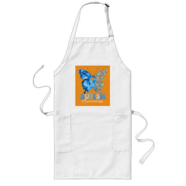 Colourful Butterfly Puzzle Long Apron (Front)