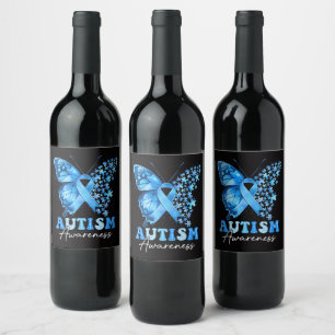 Colourful Butterfly Puzzle Wine Label