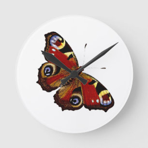 Colourful Butterfly Round Clock