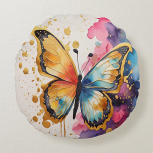 Colourful Butterfly Round Cushion