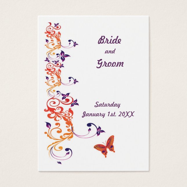 Colourful Butterfly Save the Date for Weddings (Front)
