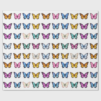 Colourful Butterfly Set Vintage Aesthetic Monarch  Wrapping Paper