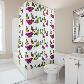 Colourful Butterfly Shower Curtain