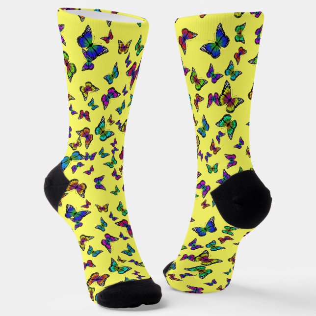 Colourful Butterfly Socks (Angled)