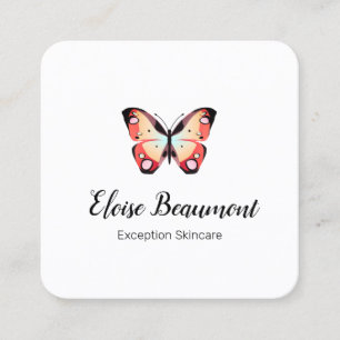 Colourful Butterfly Square Business Card