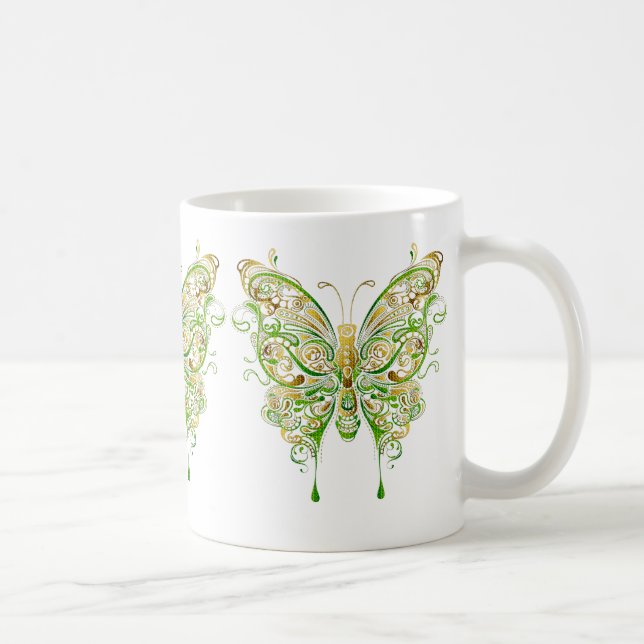 Colourful Butterfly Tattoo Style Coffee Mug (Right)