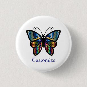 Colourful Butterfly Thunder_Cove 3 Cm Round Badge