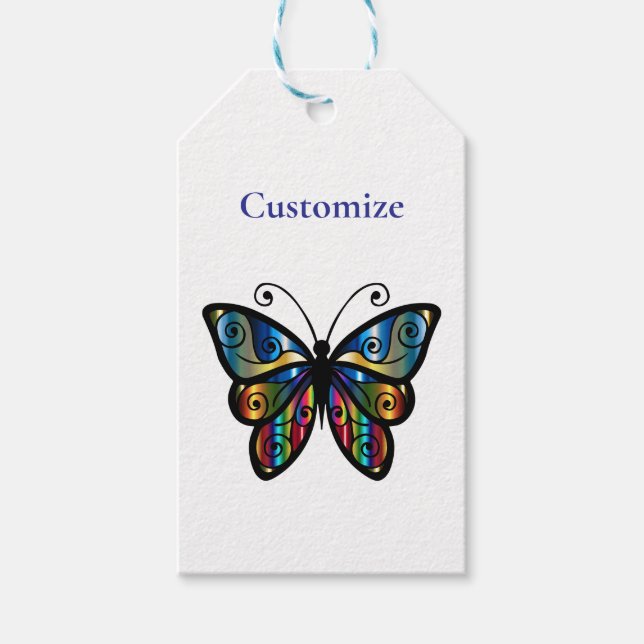Colourful Butterfly Thunder_Cove Gift Tags (Front)