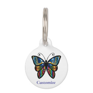 Colourful Butterfly Thunder_Cove Pet Tag