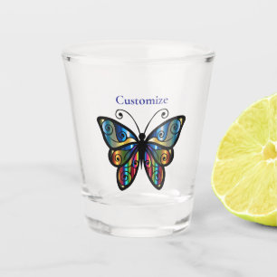 Colourful Butterfly Thunder_Cove Shot Glass