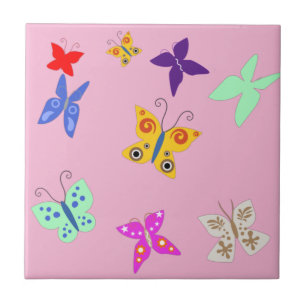 Colourful Butterfly  Tile