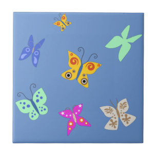 Colourful Butterfly Tile