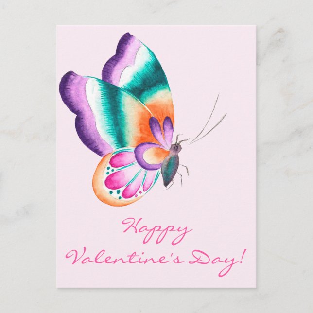 Colourful Butterfly | Valentine's Day Postcard (Front)