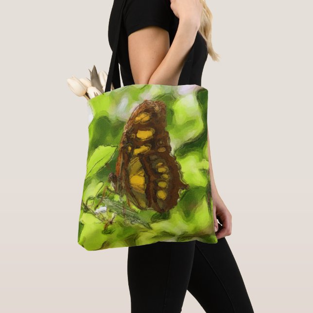 Colourful Butterfly Watercolor Sketch Nature  Tote Bag (Close Up)