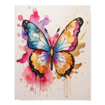 Colourful Butterfly with Artistic Splash