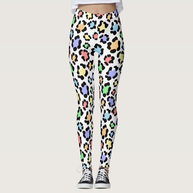 Colourful Buttery Smooth Bold and Beautiful Leopar Leggings (Front)