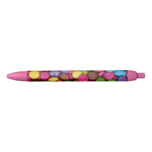 Colourful Button Candy Quirky Black Ink Pen