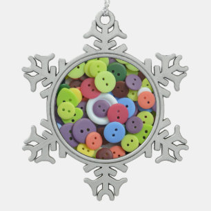 Colourful button pattern christmas ornament