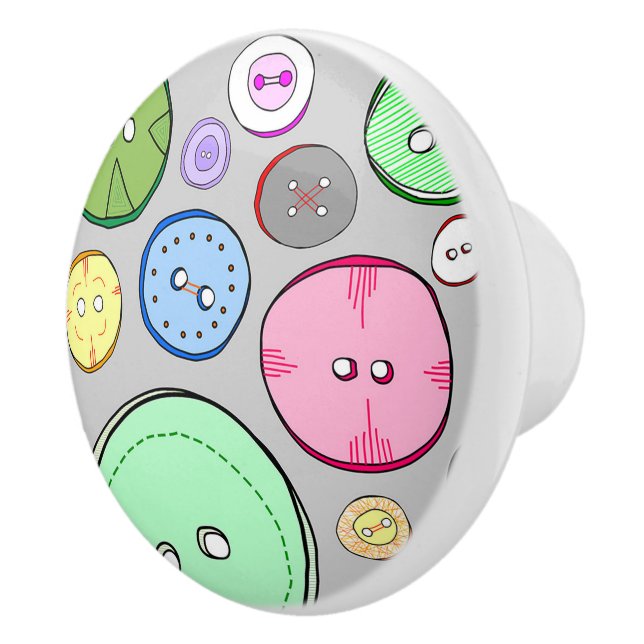 Colourful Buttons Ceramic Knob (Right)
