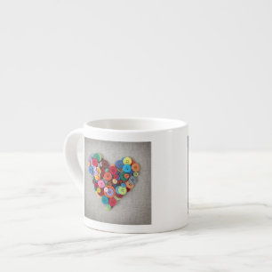 Colourful Buttons Heart Espresso Cup