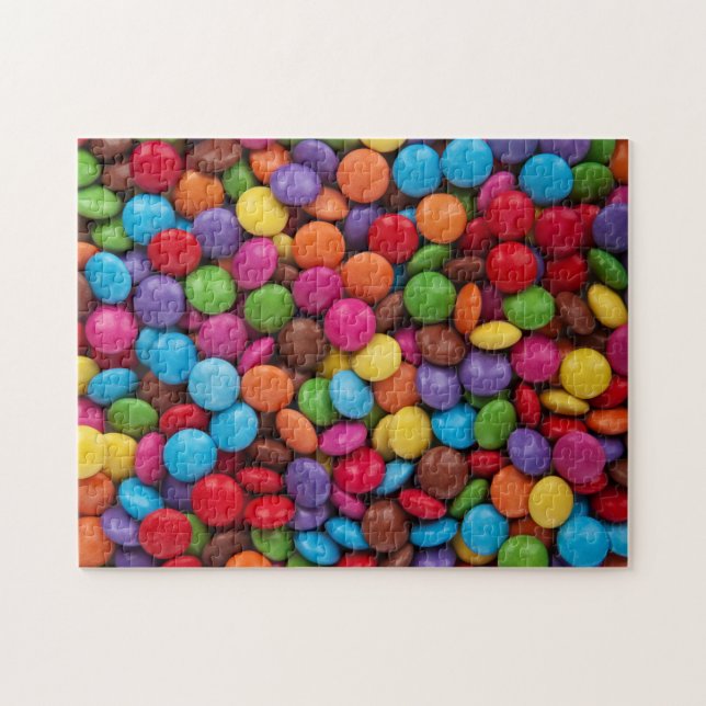 Colourful Buttons Of Sweet Chocolate Candy Jigsaw Puzzle (Horizontal)
