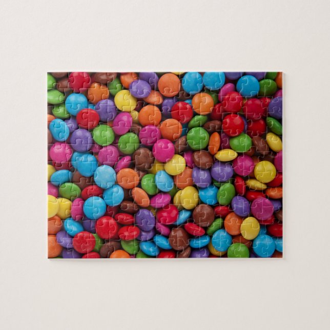 Colourful Buttons Of Sweet Chocolate Candy Jigsaw Puzzle (Horizontal)
