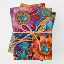 Colourful Byzantine Art Wrapping Paper Sheets