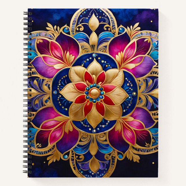 Colourful Byzantine Jewel Art Spiral Notebook (Front)