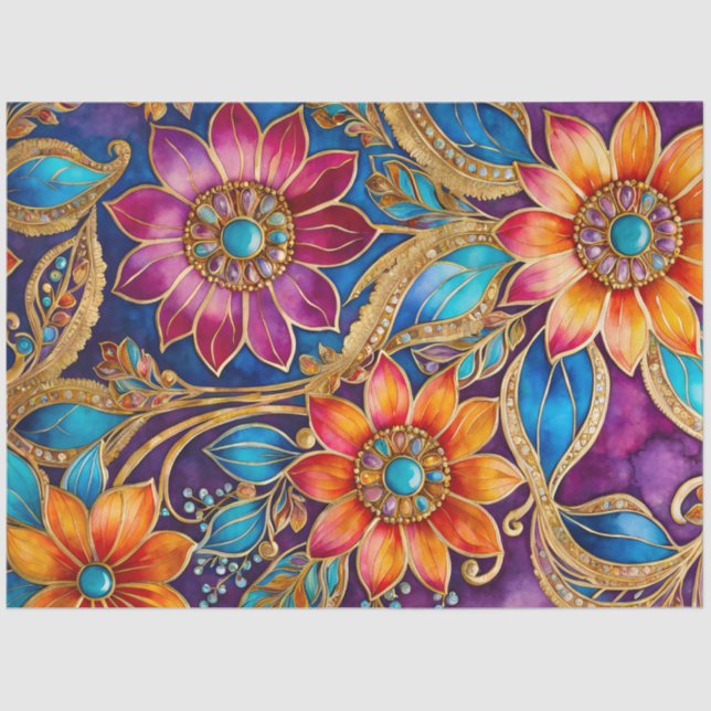 Colourful Byzantine Jewel Art Tissue Paper (Front)