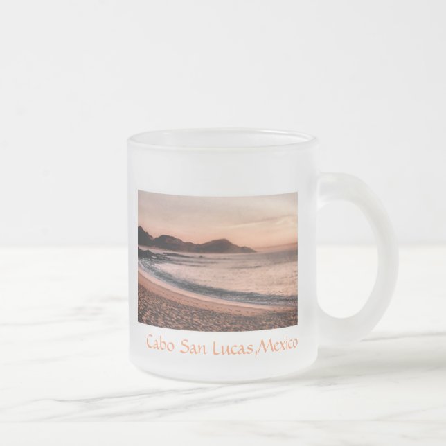 Colourful Cabo sunset Frosted Glass Coffee Mug (Right)
