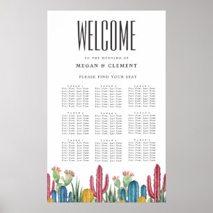 Colourful Cacti   9 Table Seating Chart